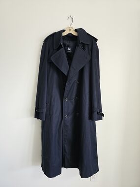 Burberry Men's Navy Double-Breasted Trench Coat